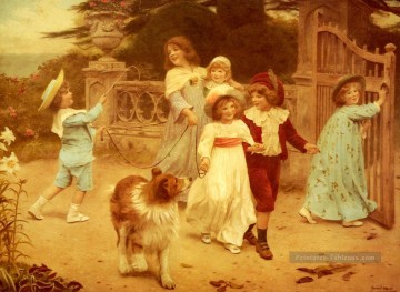 Accueil Équipe enfants idylliques Arthur John Elsley Impressionnisme Peinture à l'huile